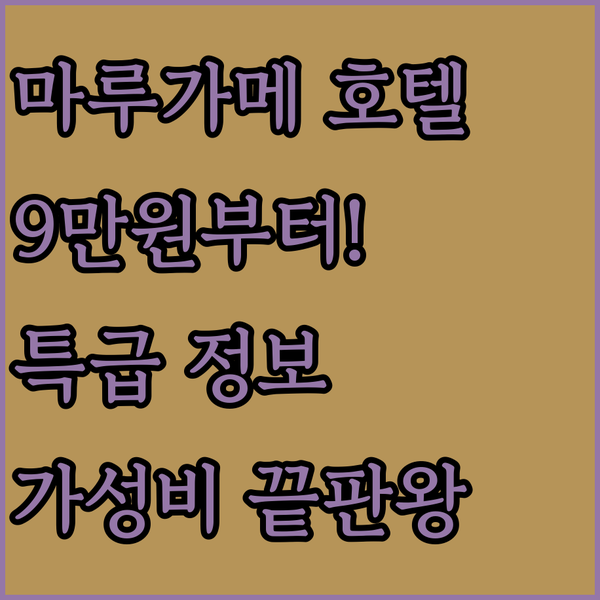 일본 마루가메 호텔 예약? 9만원부터
