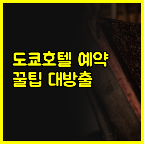 도쿄 호텔 예약 전 필독 가이드 도쿄