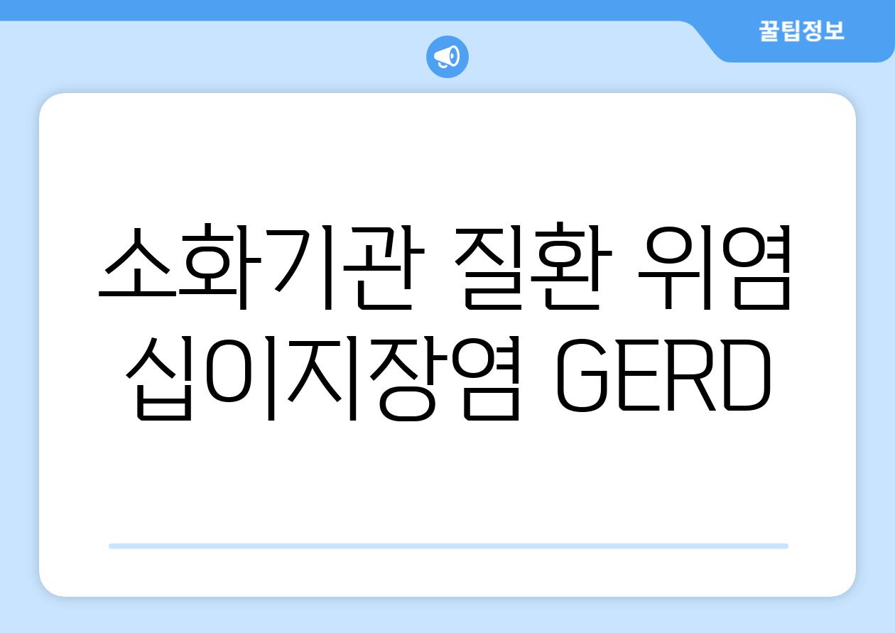 소화기관 질환 위염 십이지장염 GERD