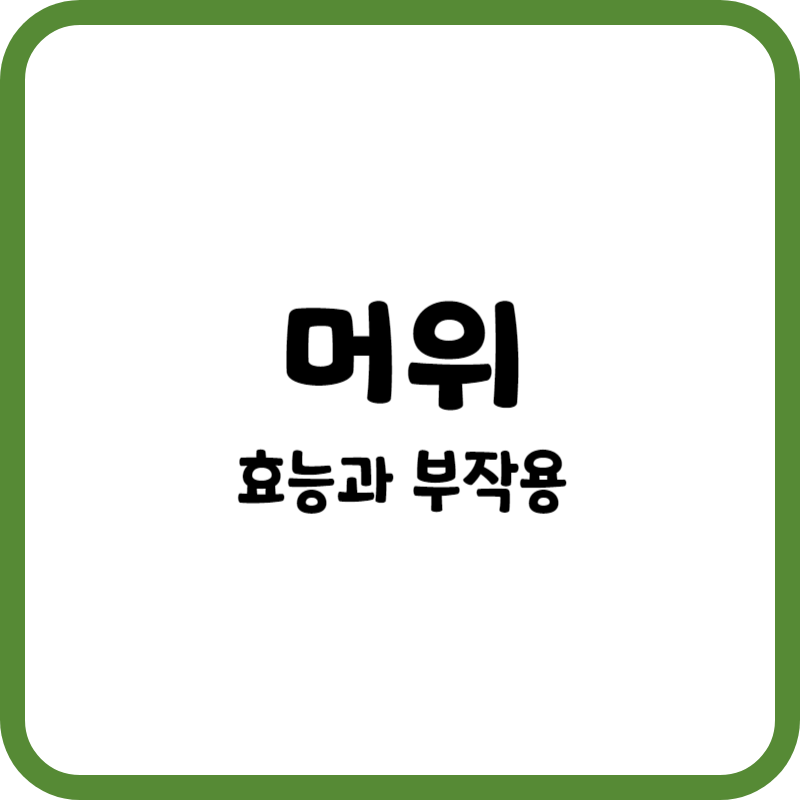 머위의 효능과 부작용