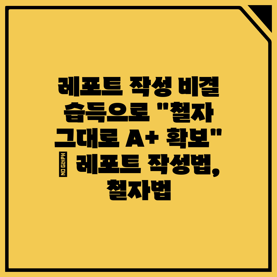 레포트 작성 비결 습득으로 철자 그대로 A+ 확보  레