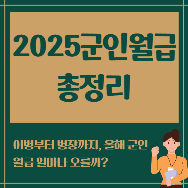 2025년 군인월급 총정리