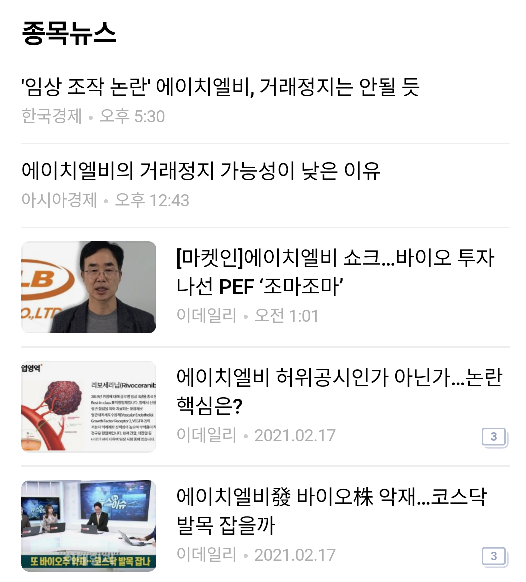 [관심종목] 에이치엘비 - 임상조작 논란 거래정지는 안될 듯..