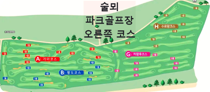 술뫼파크골프장 코스 A, B, G, H