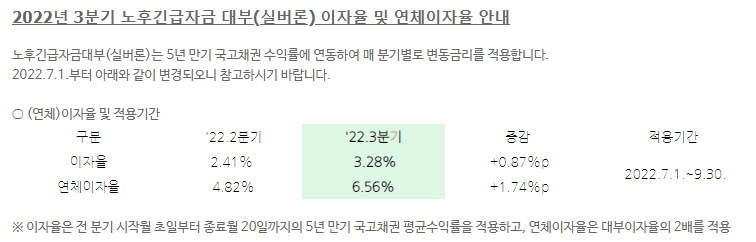 2022년 3분기 실버론 변동금리