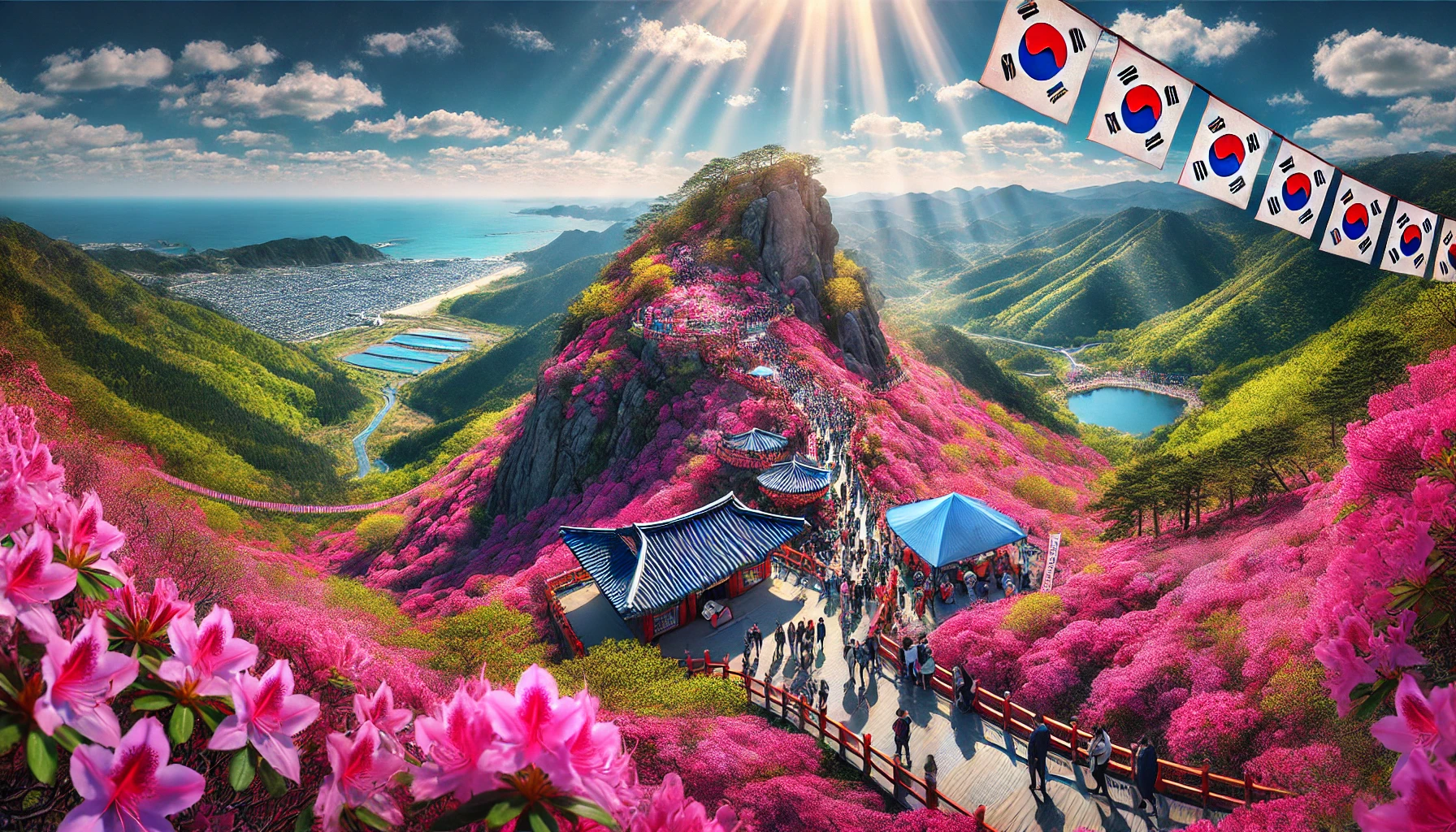 2025봄에 열리는 여수 영취산 진달래축제 전경