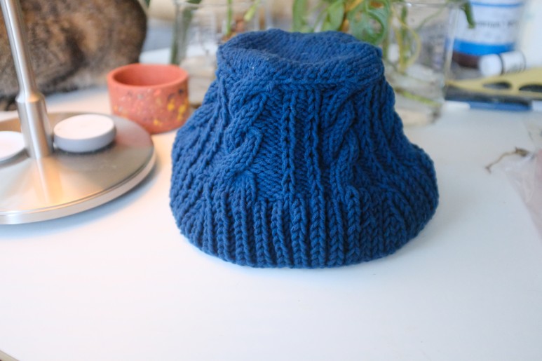 버터6 크림베이지피 콕블루 (바늘이야기키트) 대바늘뜨기 - 니트버킷햇, 6