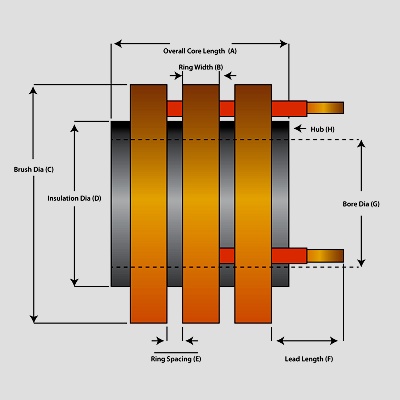 Slip Ring 외형 도면 치수