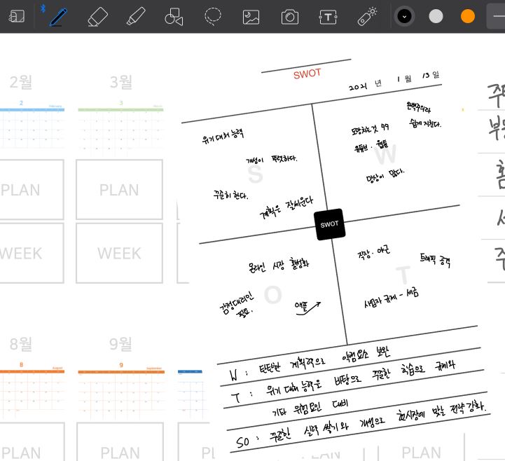  SWOT 분석 예시와 분석표 굿노트 스티커 무료 공유 #2-18