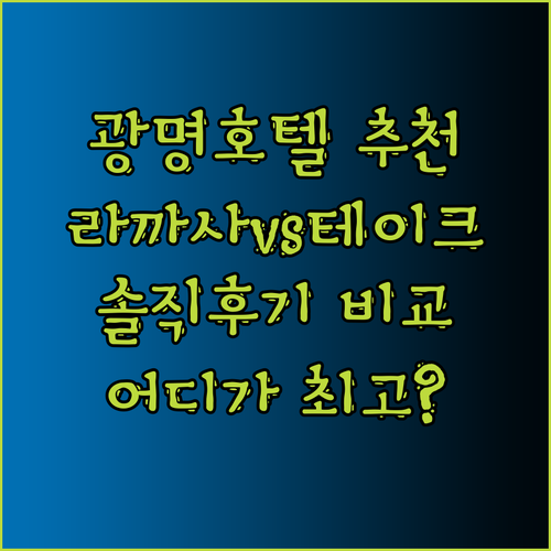 광명 호텔 탐방기 라까사호텔 테이크호