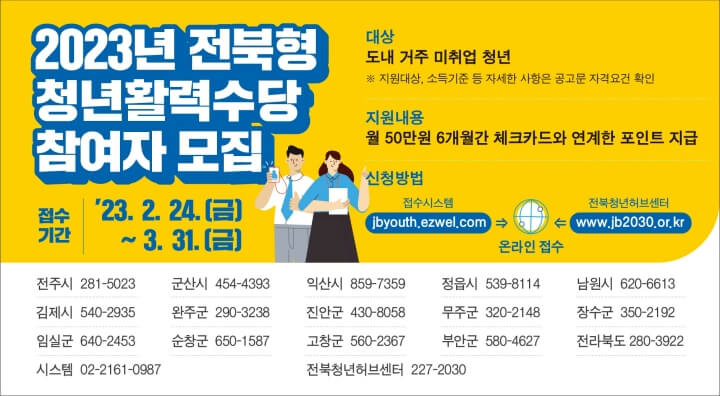 2023년-전북형-청년활력수당-참여자-모집공고(출처-전북모집공고문)