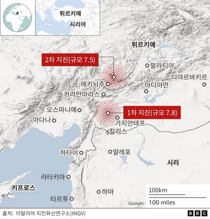 튀르키예-지진-진앙지-지도