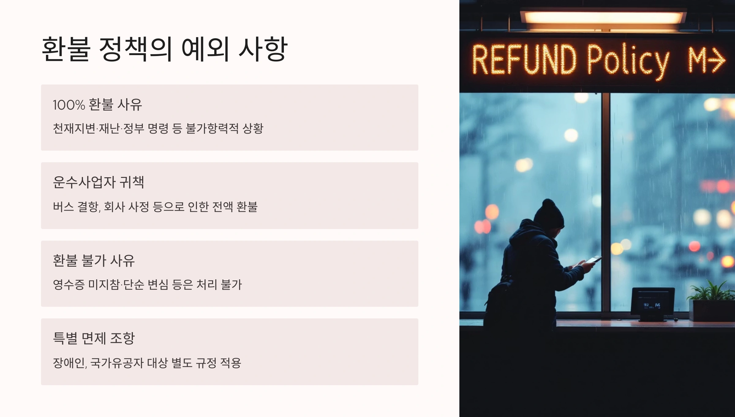 환불 정책의 예외 사항