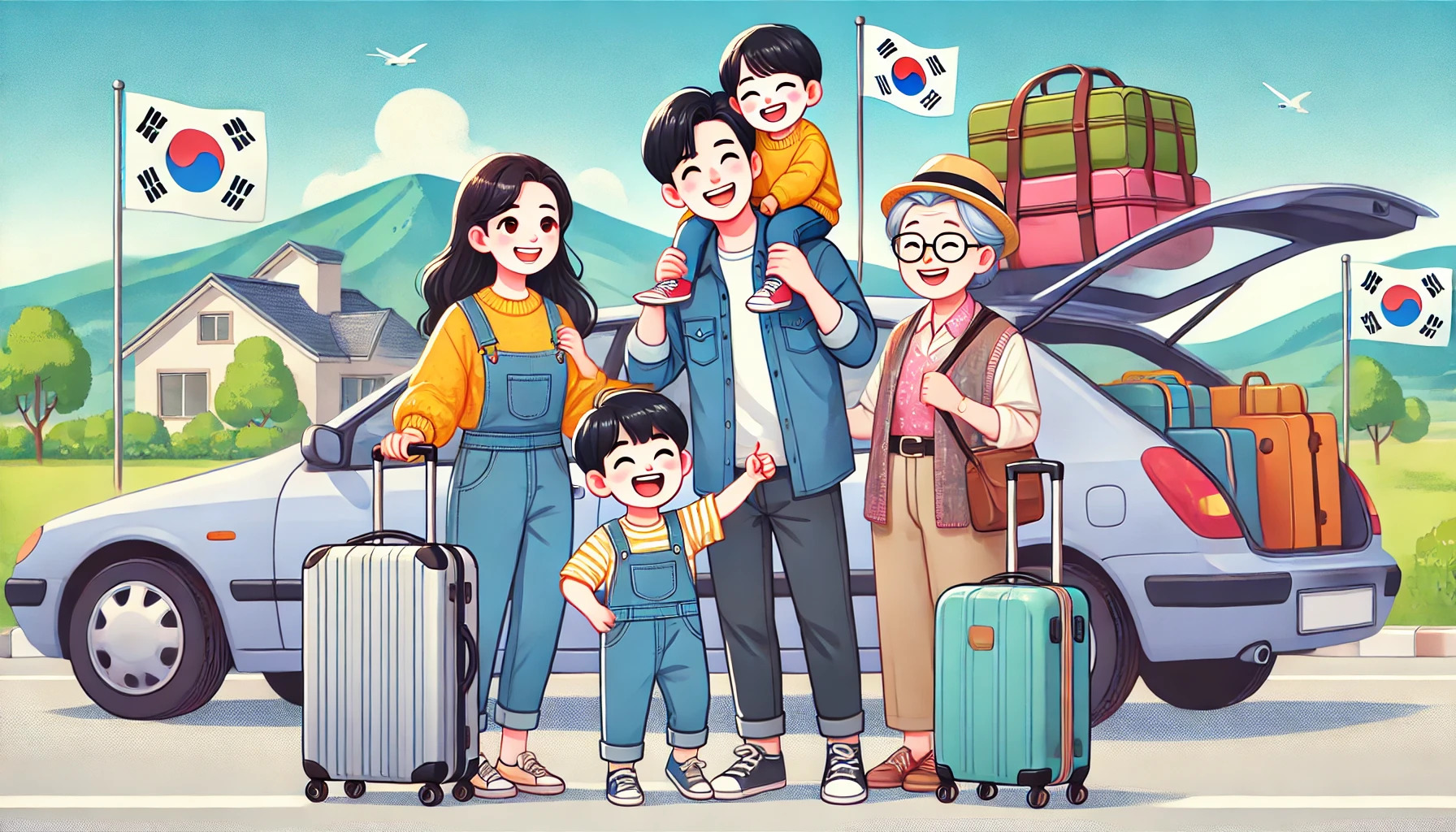 ChatGPT 활용 가족 여행 장면