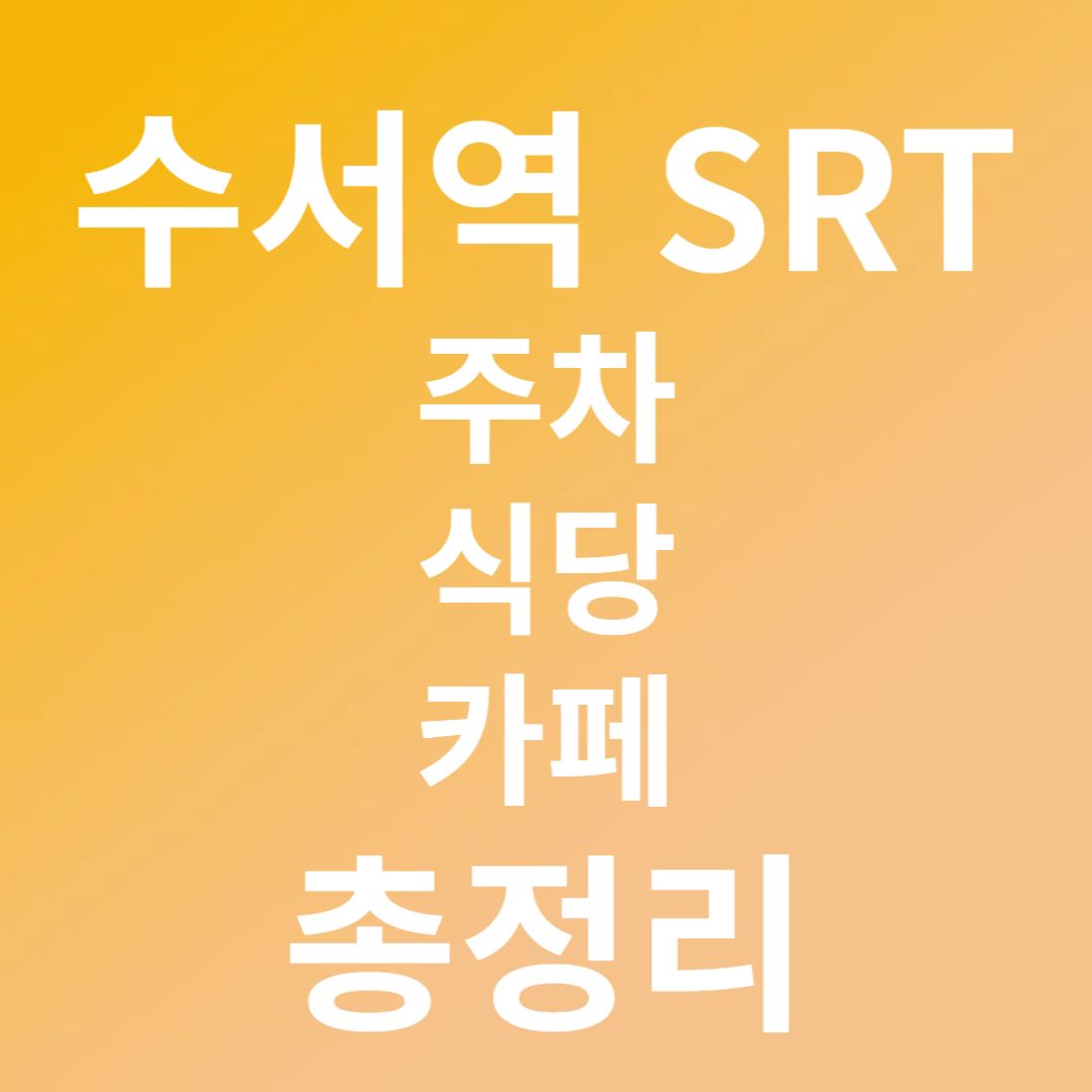 수서역 SRT 총정리