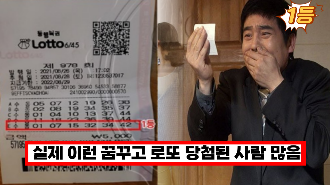  '바로 로또 사야되요' 돈이 굴러들어오는 대박꿈