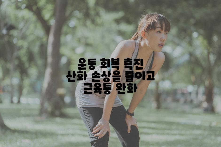 운동 회복 촉진 산화 손상을 줄이고 근육통 완화