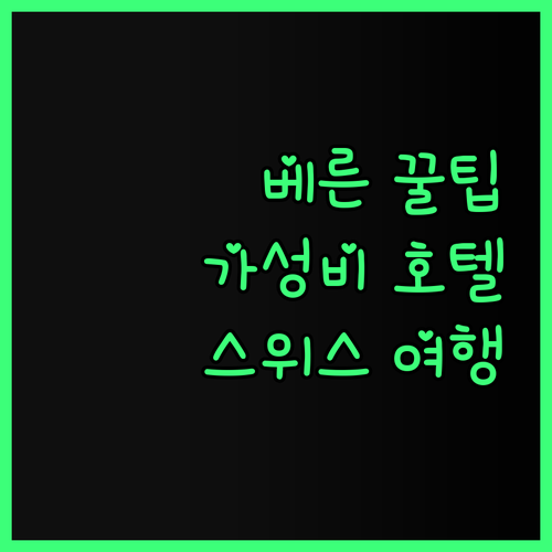 가성비 끝판왕 베른 엑스포 호텔 추천