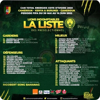 카메룬축구대표팀선수명단