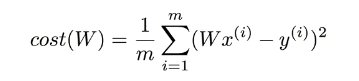  머신러닝(Machine Learning) 3장 - Linear Regression의 cost 최소화 알고리즘