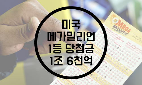  미국 메가밀리언복권 1등 당첨금 1조6천억원/역대 2번째 금액