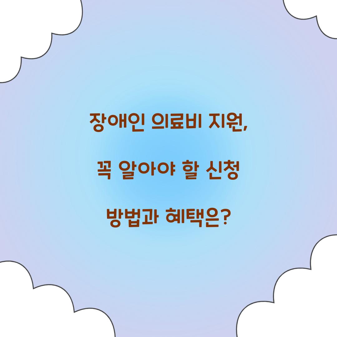 장애인 의료비 지원