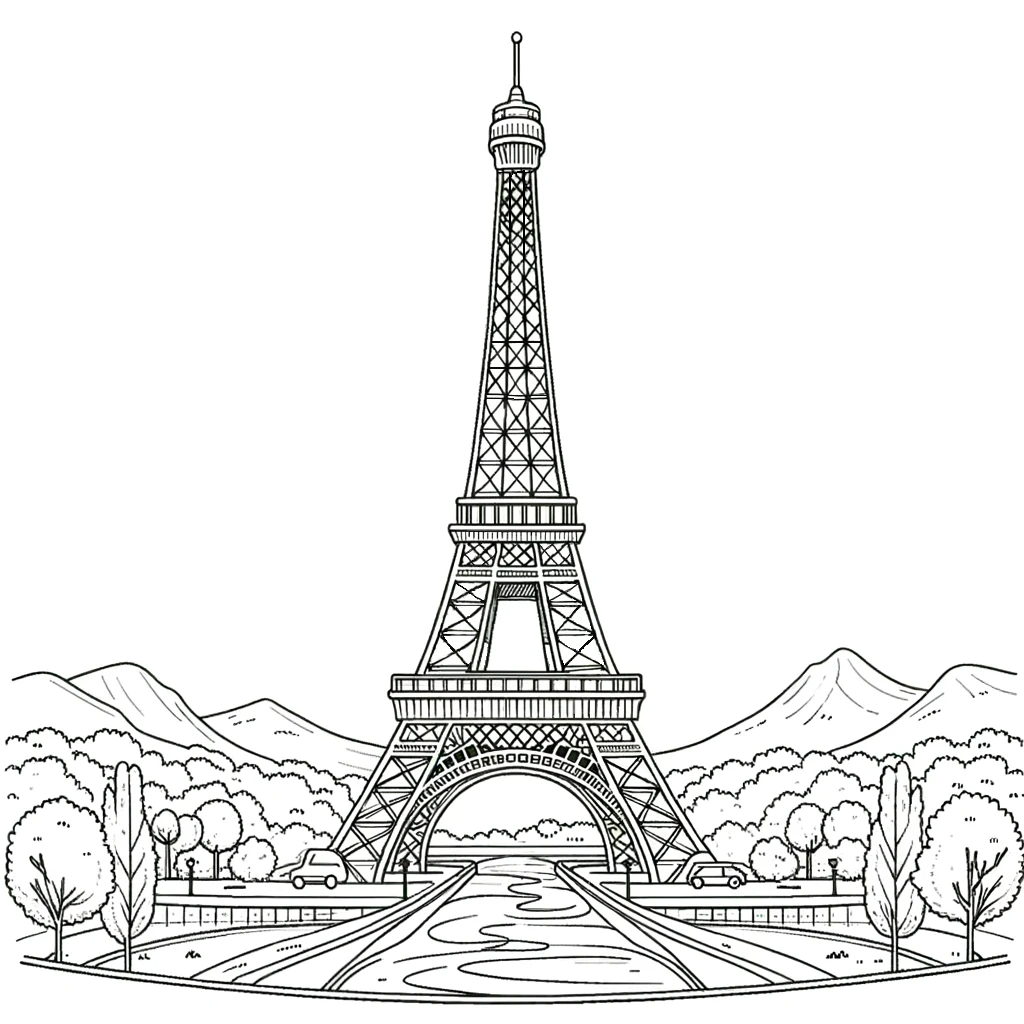 에펠탑 색칠공부 도안
