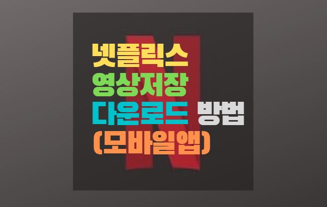  넷플릭스 영상저장 다운로드 방법 (모바일앱)