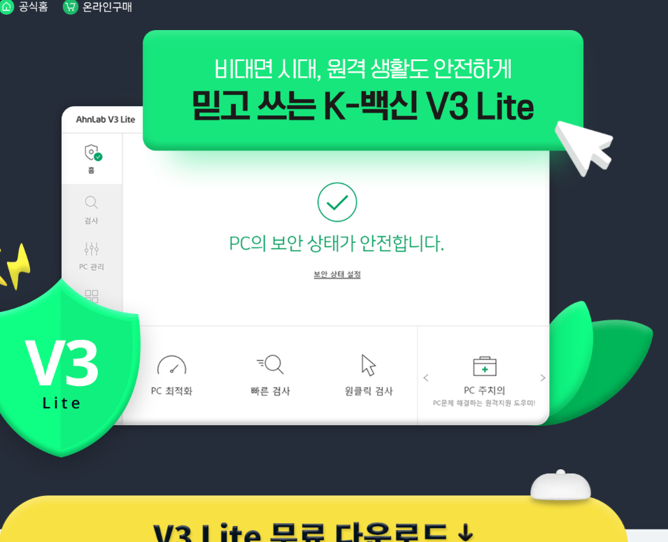 V3 설치 화면