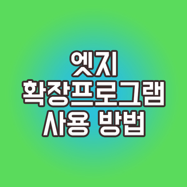  엣지 확장프로그램 사용 방법