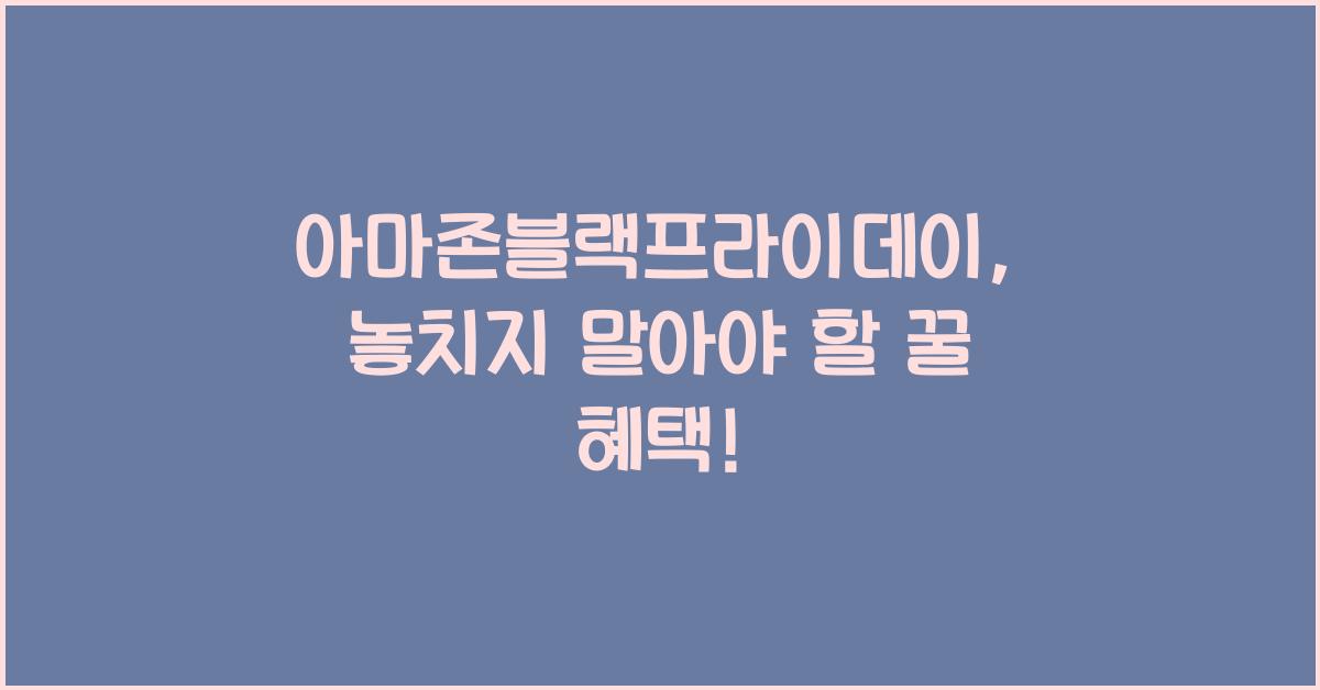 아마존블랙프라이데이