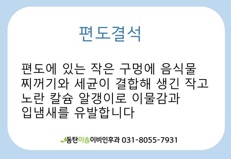 치료부터 <동탄2이비인후과> 구취 있는 편도 결석은 편도염