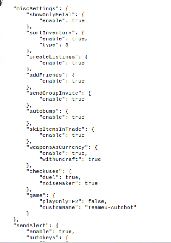  tf2 autobot 의 options.json 설정방법