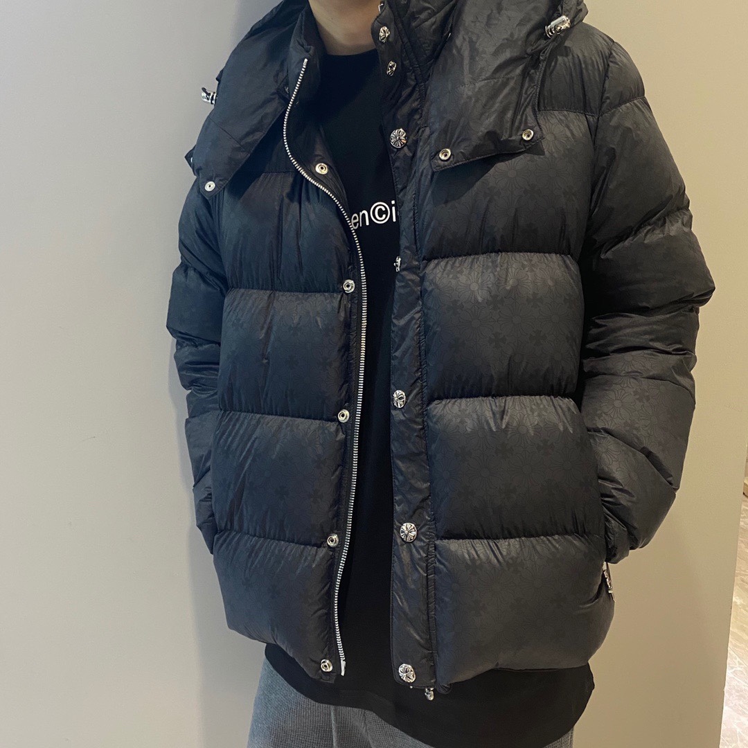  [CHROME HEARTS] 크롬하츠 블랙 스털링 실버 하트 패딩 구스 다운 자켓