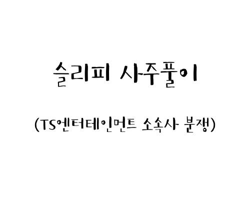  슬리피 사주풀이(TS엔터테인먼트 소속사 분쟁)
