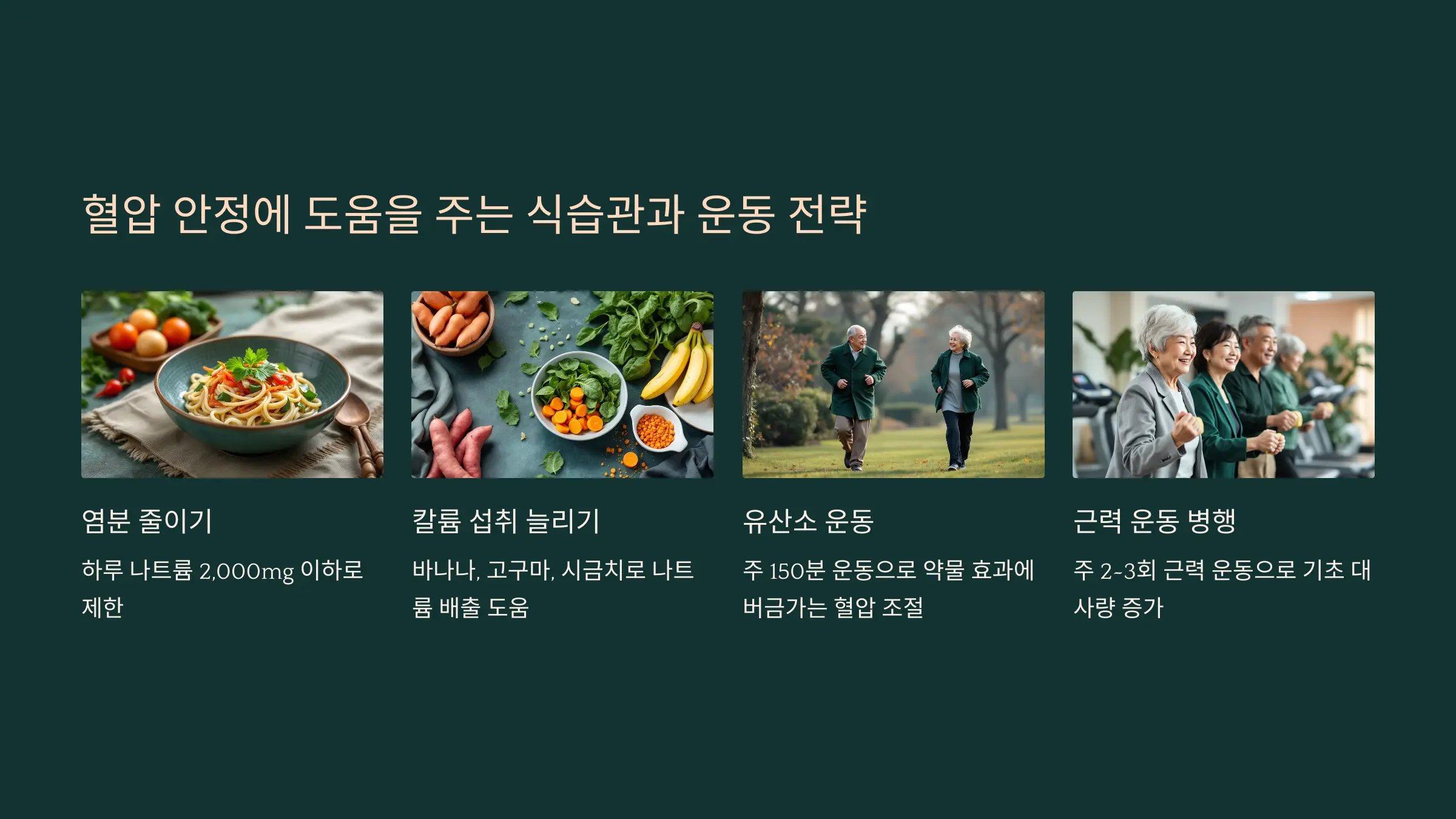 혈압 안정에 도움을 주는 식습관과 운동 전략