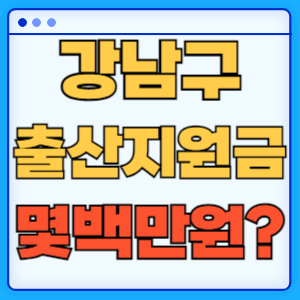 서울 강남구 출산지원금 출산장려금 지원금액 신청방법 알아보기
