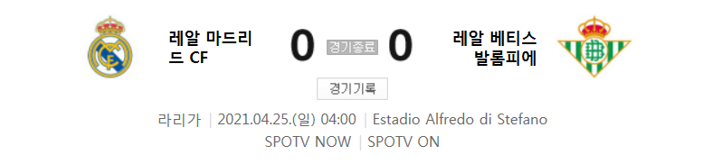  20/21 라리가 32라운드 - 레알 마드리드 대 레알 베티스 경기 하이라이트 (2021년 4월 25일)