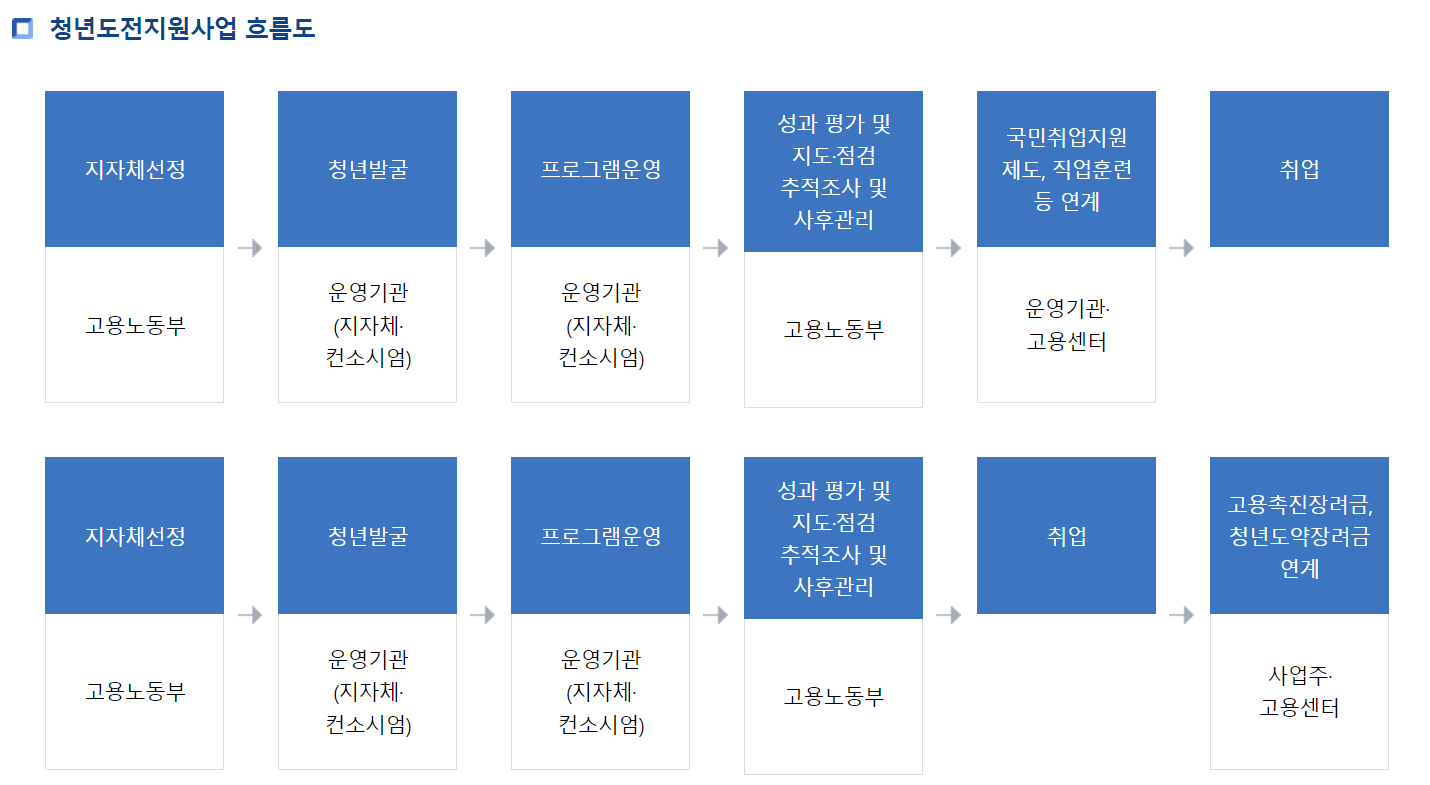 청년도전지원사업 흐름도