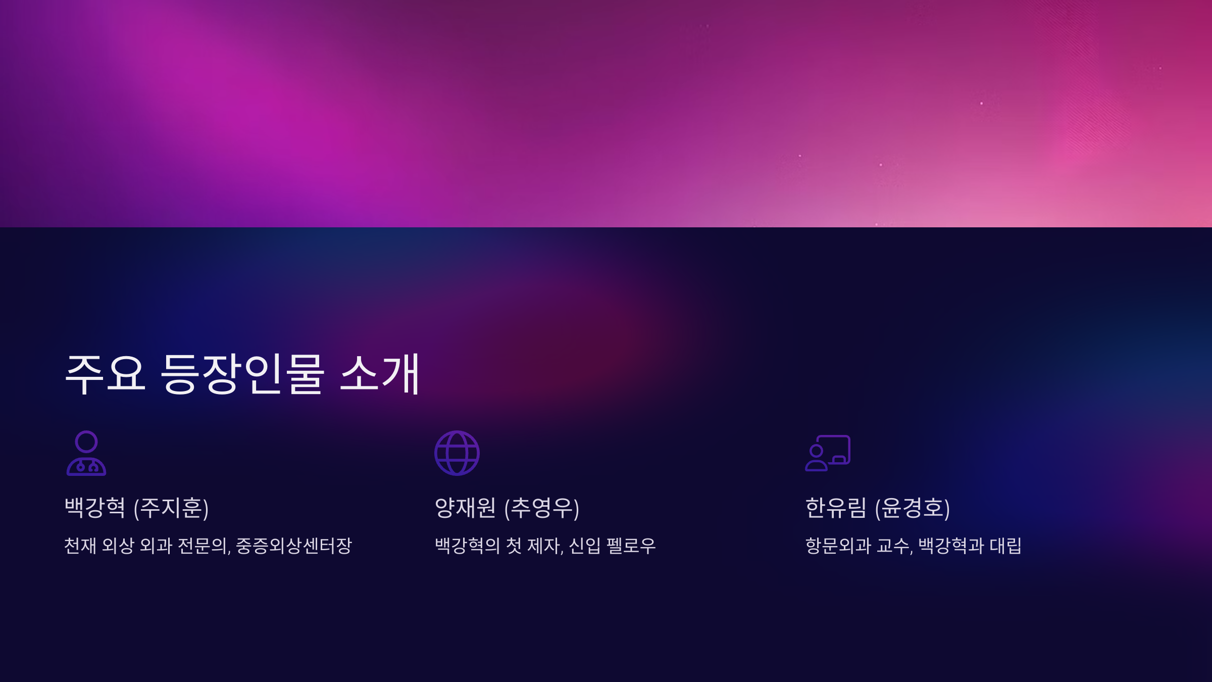 중증외상센터 주요 등장인물 소개