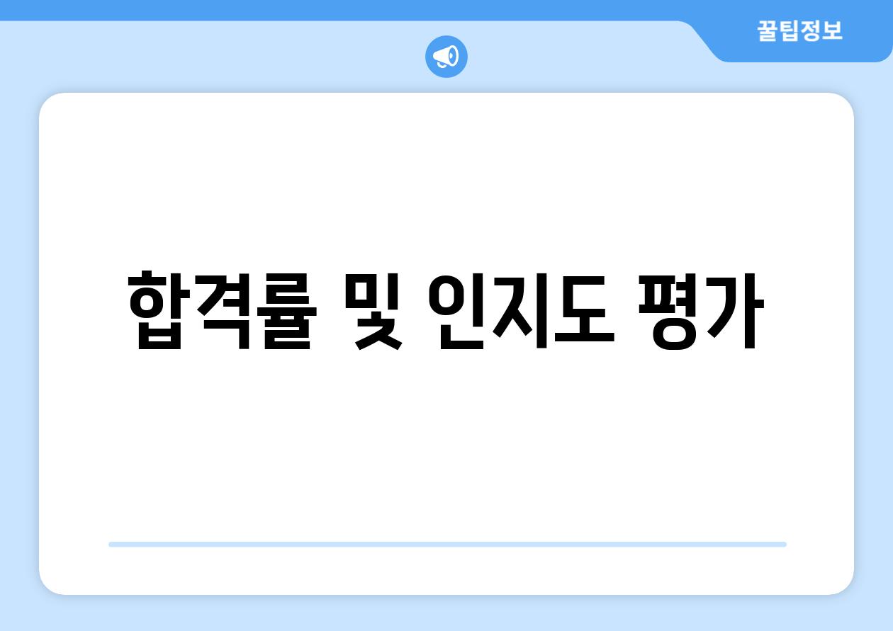 합격률 및 인지도 평가