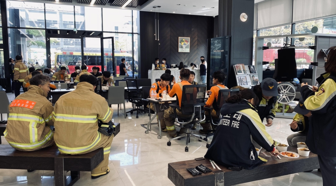  울산 스타자동차 벤츠 매장 소방관 지원