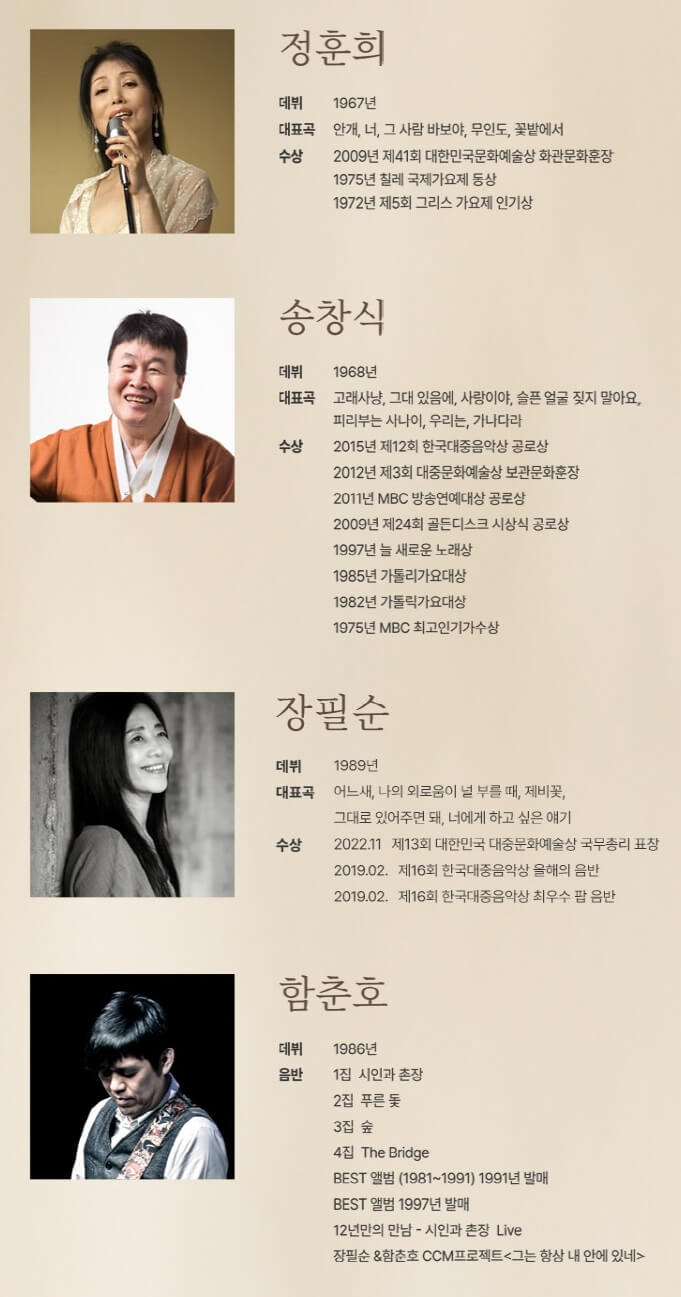 〈12월의 봄〉 정훈희 x 송창식 with 함춘호 콘서트 - 제주 출연진