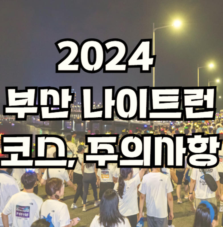 [한방정리] 부산 나이트런: 2024 나이트레이스 인 부산 기본정보 코스 물품보관소 주차정보