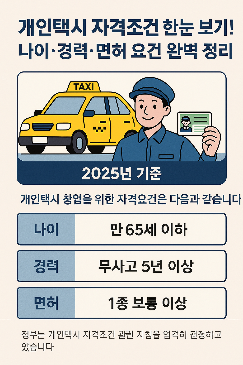 개인택시 자격조건