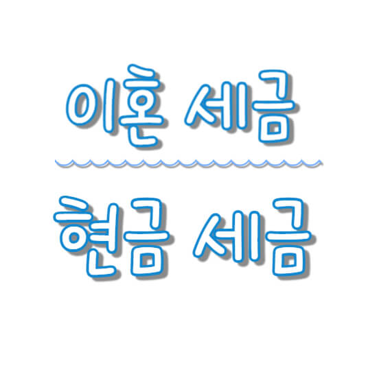 이혼 세금 현금 세금