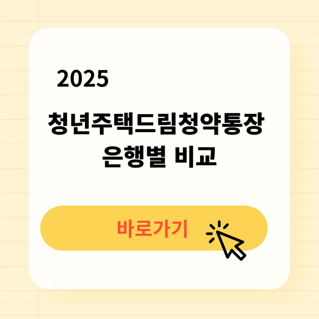 2025년 청년주택드림청약통장 은행별 비교