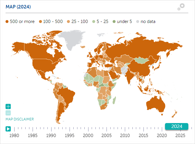 2024년 2월 imf.org 기준 세계 GDP 순위 지도