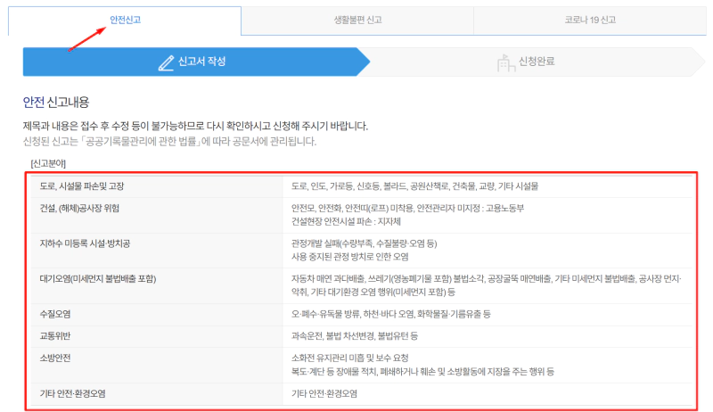 안전신문고 포상금 지급대상