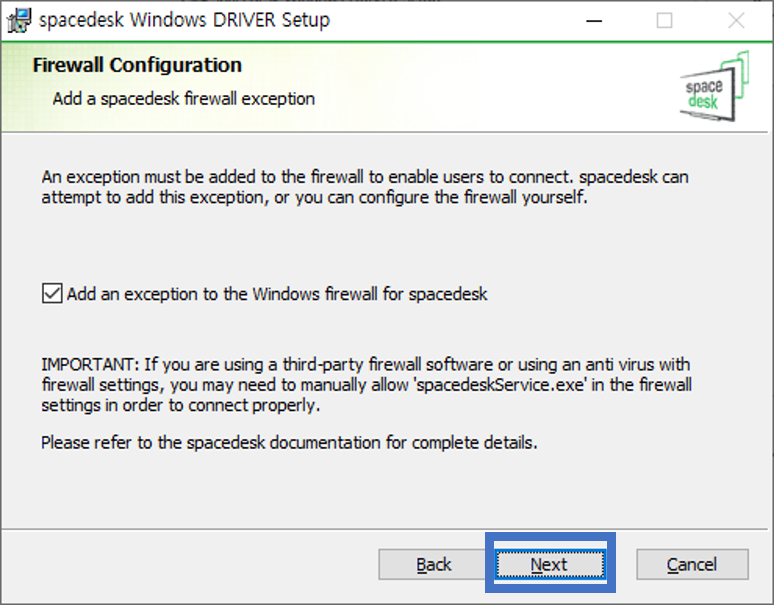 SPACEDESK-설치과정